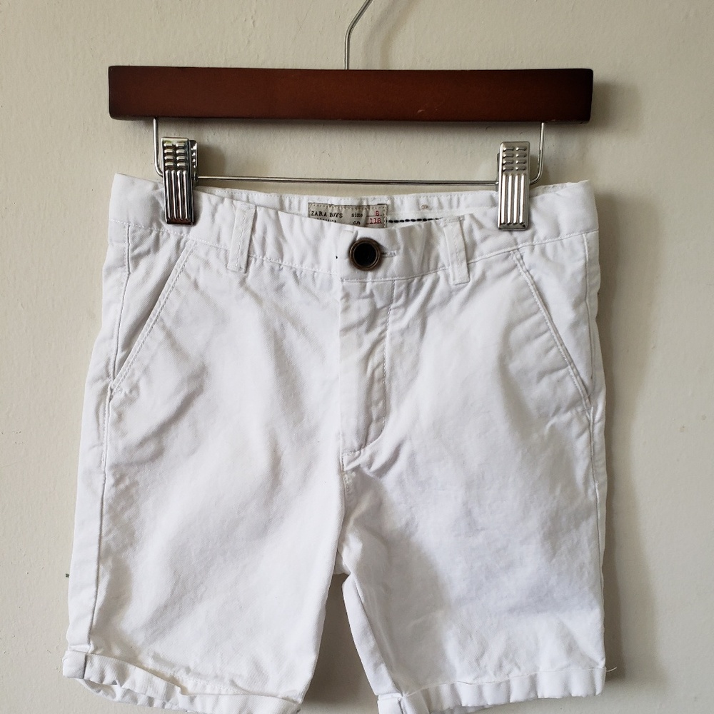 Zara boys all white beach shorts